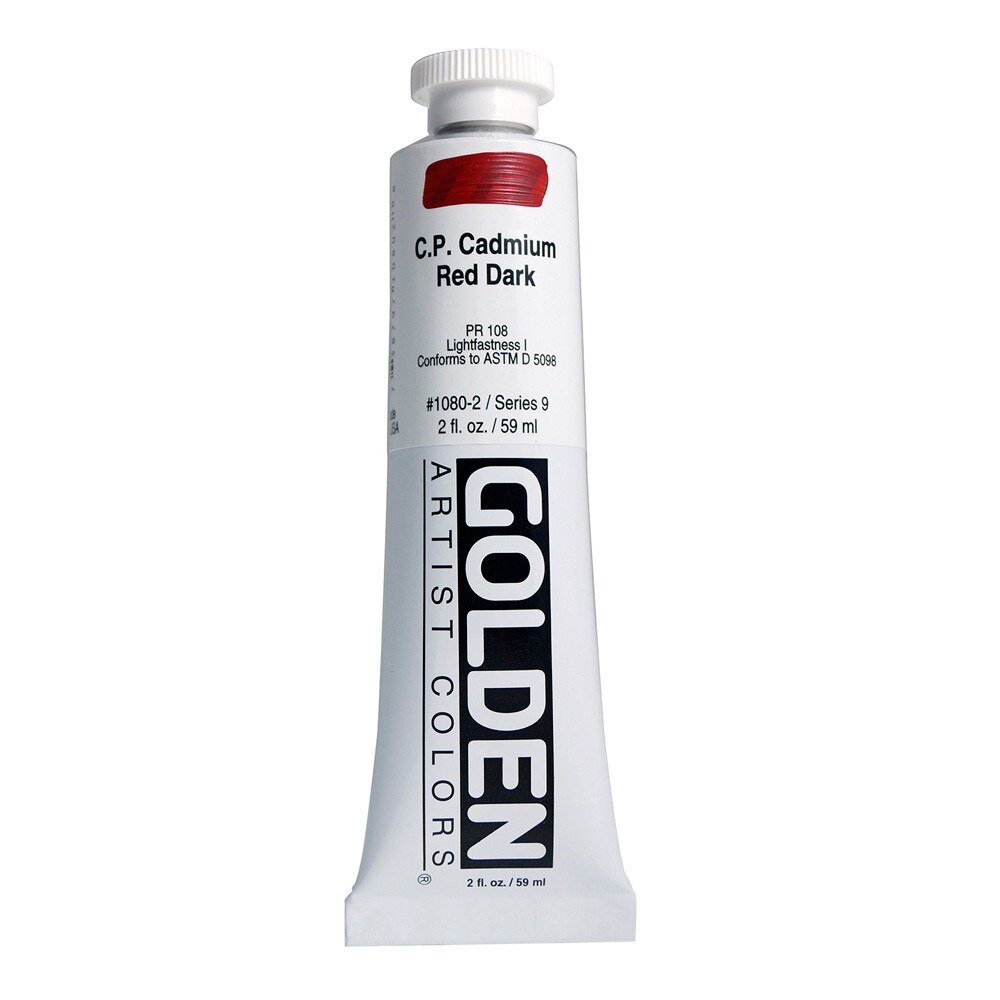 Golden Heavy Body Acrylic Tube 2oz Cadmium Red Dark